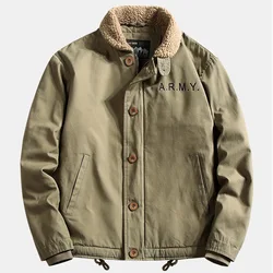 LetsKeep Winter Army Jacket Men Fleece Fur Collar A.R.M.Y Jackets Men's Outwear for Male 2021 Coats M- 4XL 5XL ,ZA581