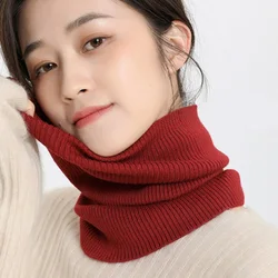 Man's Woman's Wool Knit Pullover Protects Cervical Spine Warm Scarf Winter Cycling Cover Face Windproof Fake Collar Snood O20