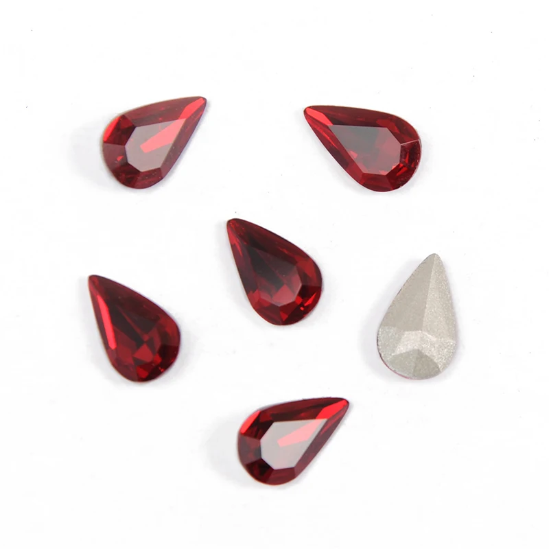 YANRUO 4300 Pear Shaped Glitter Strass Crystal Fancy Stones Craft Gems Point Back Sew On Rhinestones For Dress Decoration