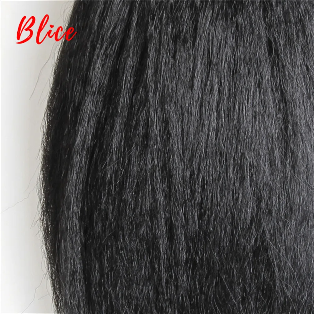 Blice Synthetic Hair Extensions Kinky Straight Weaving 12-30Inch  Natural Black Hair Bundles For Women All Color Available 1Pcs