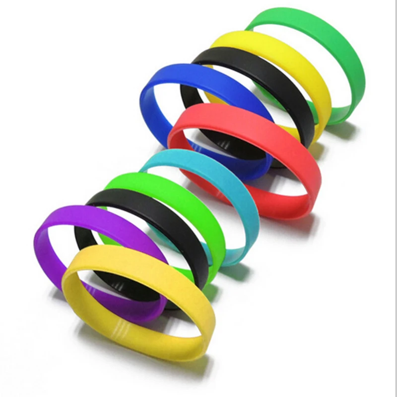 Silicone Rubber Wristband Flexible Wrist Band 12 Colors Cuff Bracelet Sports Casual Bangle For Women Men Wholesale Браслет