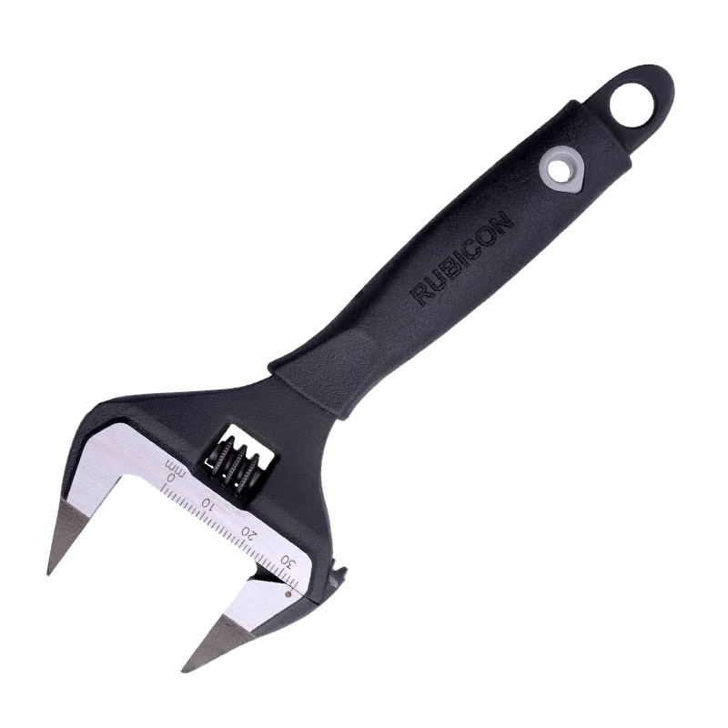 

6 Inch Rapid Adjustable Wrench Hardness Wide Jaw Opening Thin Type Spanner Plastic Handle Plumbing Pipe Car Repair Hand Tool