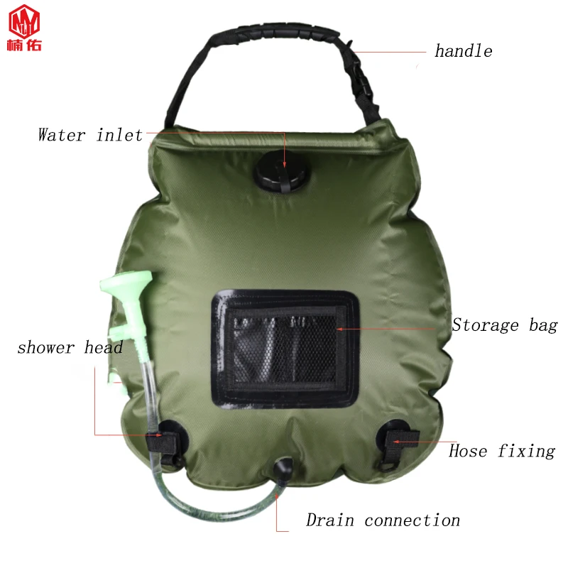 

1PCS 20L Foldable Water Storage Bag Portable Shower Water Bag Outdoor Solar Shower Bag Mountaineering Bath Bag