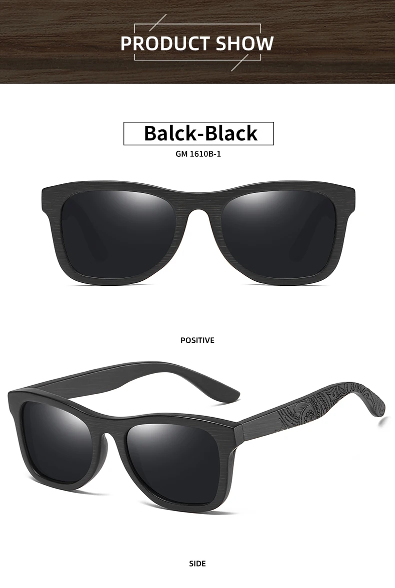 GM Holz-Sonnenbrille für Herren und Damen Luxus-Marken-Designer Polarisierte Sonnenbrillen Vintage-Sonnenbrille Damen-Brillen mit Papierbox – Detail 10