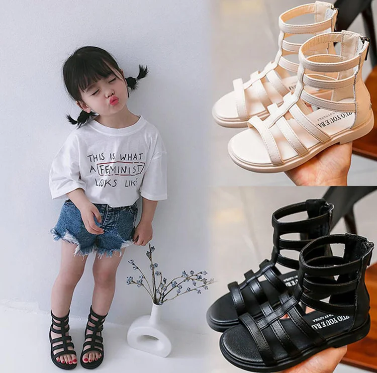 Little Girls Summer Rome Sandals Boots For Kids Children Fashion Princess Ankle Beach Boots Shoes New 2021 5 6 8 10 9 12 Years