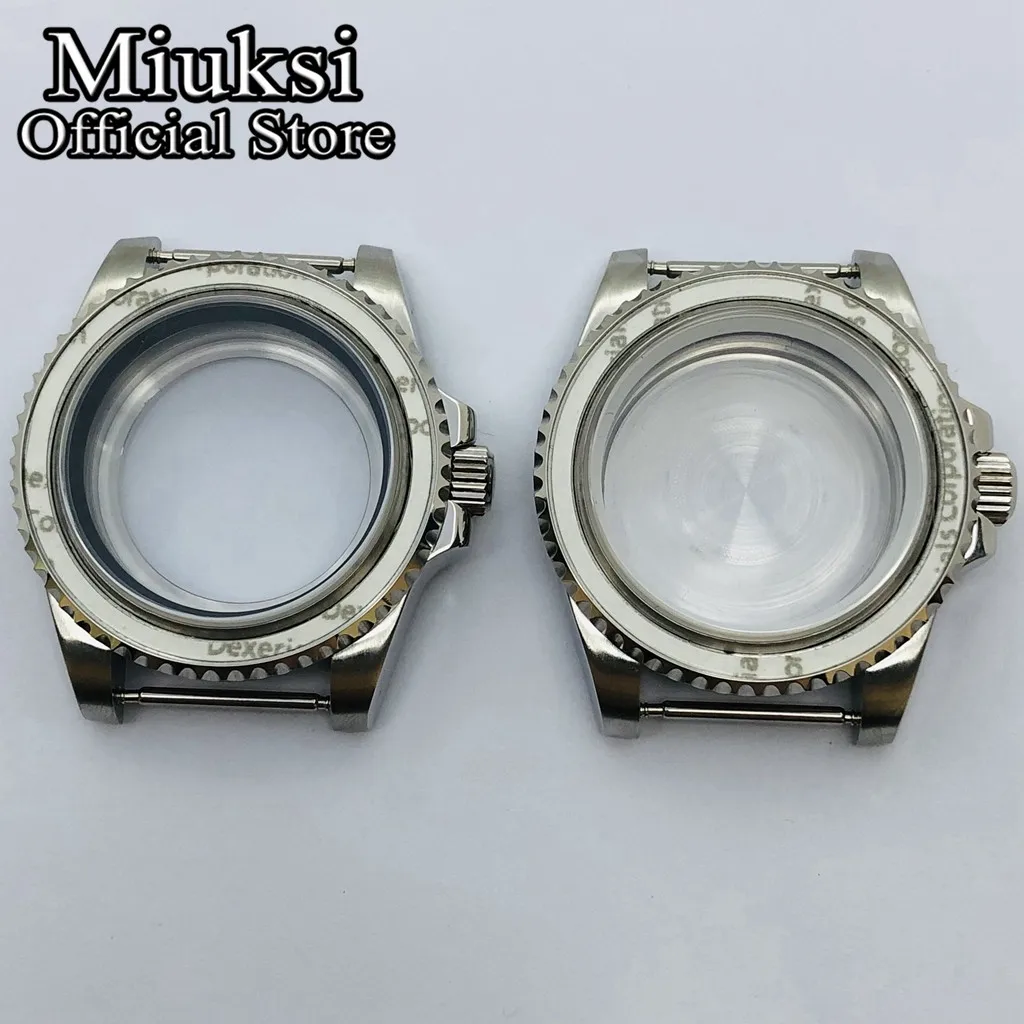 Miuksi 40mm silver case sapphire glass black blue white green chapter ring fit NH35 NH36 ETA2824 Seagull ST2130 PT5000 movement