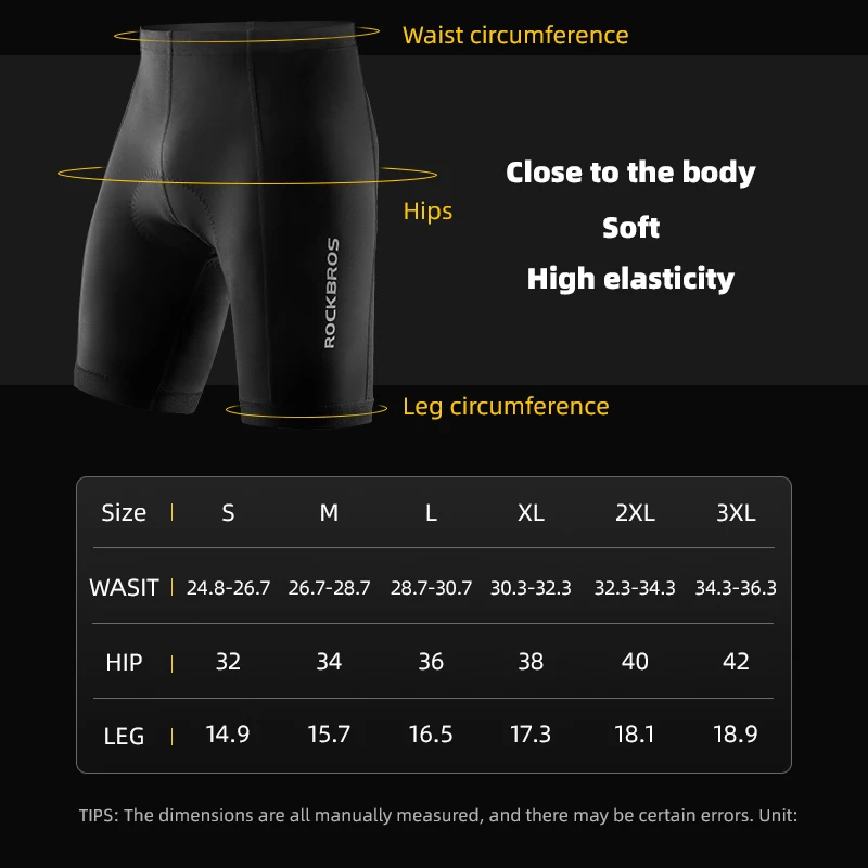 ROCKBROS Bicycle Shorts Cycling Shorts Breathable Tights Reflective Anti-Slip Bike Trousers Shockproof Sponge Pad Bike Shorts