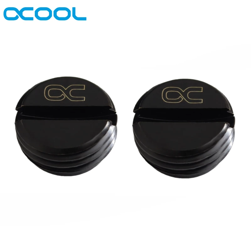 2 stks Alphacool Eiszapfen Schroef Flush Verborgen Water Stop Plug Fittings Voor Radiator, Reservoir V.2 Innerlijke G1/4 - Diep Zwart