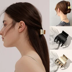 Vintage Women Hair Claw Hairpin Small Metal Solid Color Korean Hair Clip Barrettes Crab Girls Hair Accessories Styling Headdress