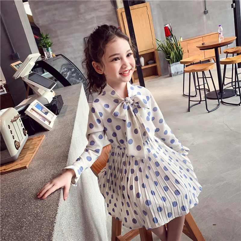 New children\'s clothing girls baby spring and autumn clothes girls casual blazer solid color dot dress cloth set suit