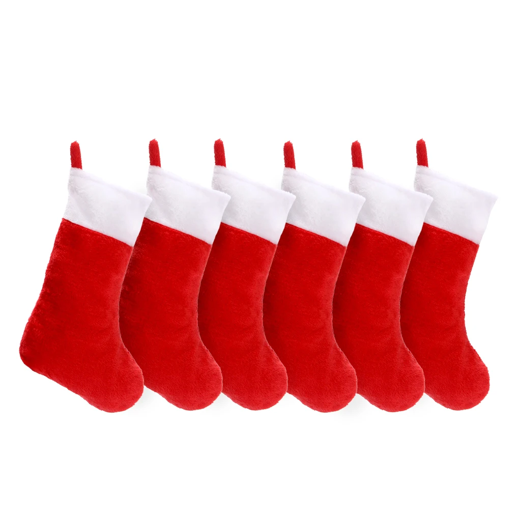 6/10Pcs Christmas Stockings Exquisite Lightweight Fireplace Ornament Lovely Xmas Tree Decor Large Capacity Type