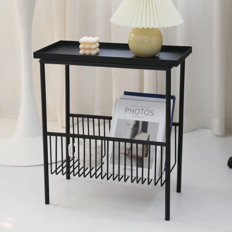 

Design/ins Style Sofa Side Table Wrought Iron Corner Table Nordic Bedside Storage Small Table Coffee Table Rack