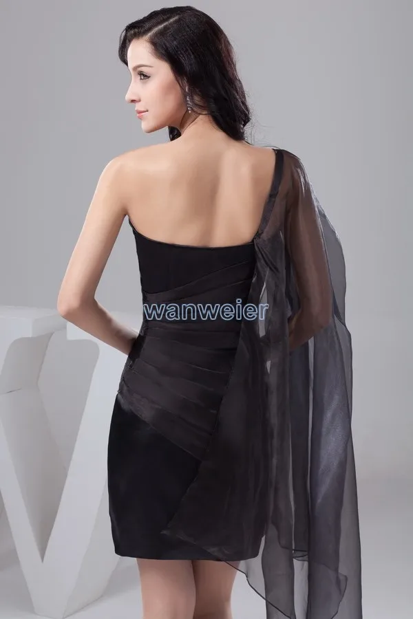 Real picture – robe de soirée asymétrique asymétrique épaule dénudée, taille/couleur personnalisée, noir, plissée, forme sirène, trompette, nouveau design, qualité, livraison gratuite, 2016