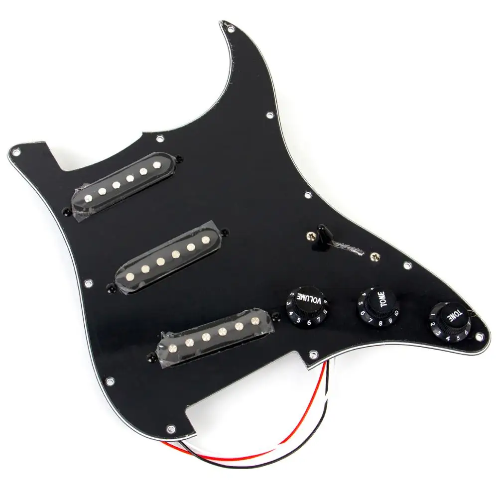 

Black Prewired Pickguard 3 Single Coil For Fender Strat Guitar replacement