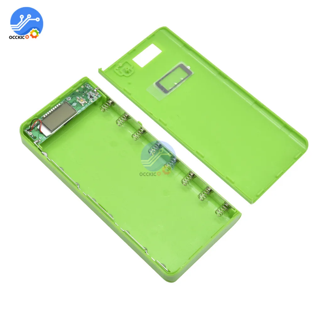 8x18650 Battery Box Power Bank Charger Holder Plastic Shell Case DIY Kit 18650 Cell LCD Display USB Port Without Battery