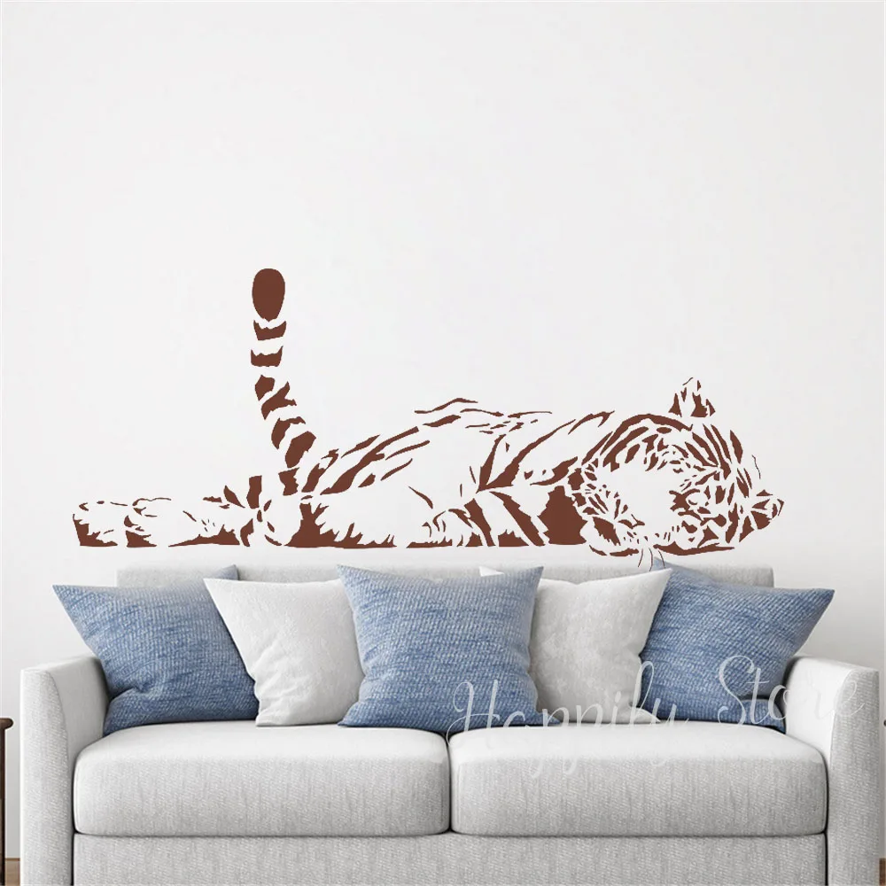 Stunning Sleeping Tiger Animal Wall Art Decal Sticker Home Decor Living Room Bedroom Vinyl Wallpaper Boy Nursery Stickers P939