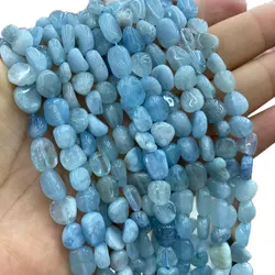 Wholesale AAA Natural Stone Aquamarine Irregular Gravel Spacer Beads For Jewelry Making DIY Bracelet Neckalce 6-8/8-10MM