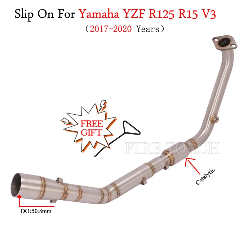 Motorcycle Exhaust Modified Escape Muffler Moto Tube Front Middle Link Pipe For YAMAHA MT15 YZF R15 V3 MT125 2020 -2021 Years