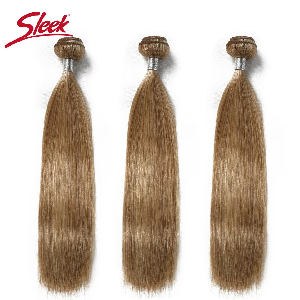 Sleek Virgin Een Stuk Honing Blonde P27/613 P10/16 Double Drawn Braziliaanse Nertsen Zijdeachtige Rechte Remy Human haar Weave Bundels