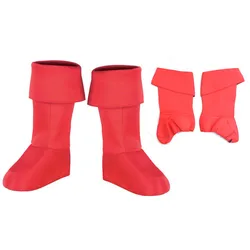 red adults party boots cover hero cosplay prop santa claus shoes cover Festival stage performance clothing accessories