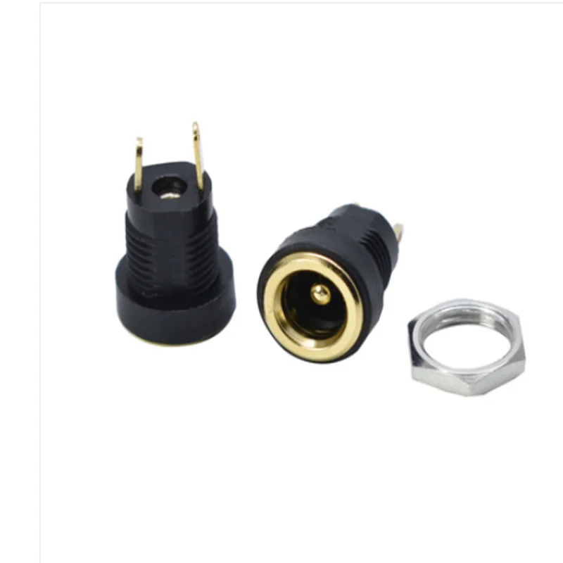 10 sztuk DC022B pozłacane gniazdo zasilania DC gniazdo żeńskie złącze 5.5x2.1mm przejściówka adapter mocowanie panelu 2 typy zacisków — zdjęcie 3