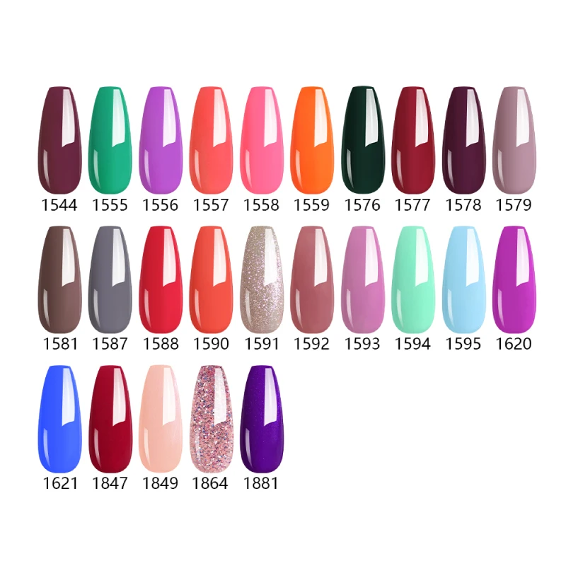 Nailco-半永久的なuvジェルネイルポリッシュ,さまざまな色,マットベース,71ユニット