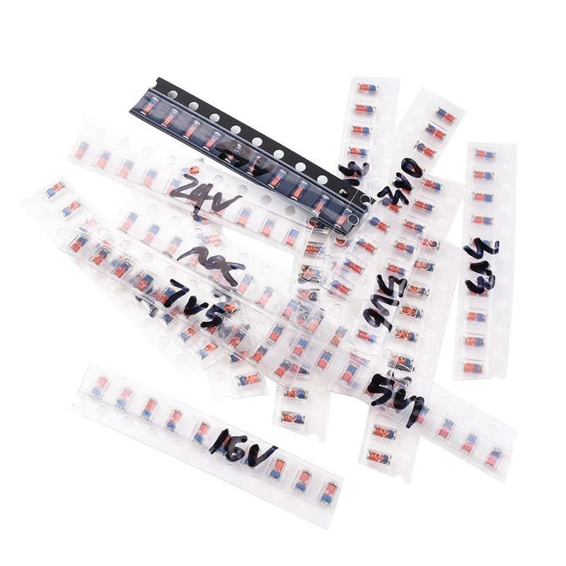 200PCS ZMM 3V 3V3 3V9 4V7 5V1 7V5 8V2 10V 12V 15V 16V 18V 20V 24V LL34 SMD Zener diode package 1/2W 0.5w Chip Zener diode