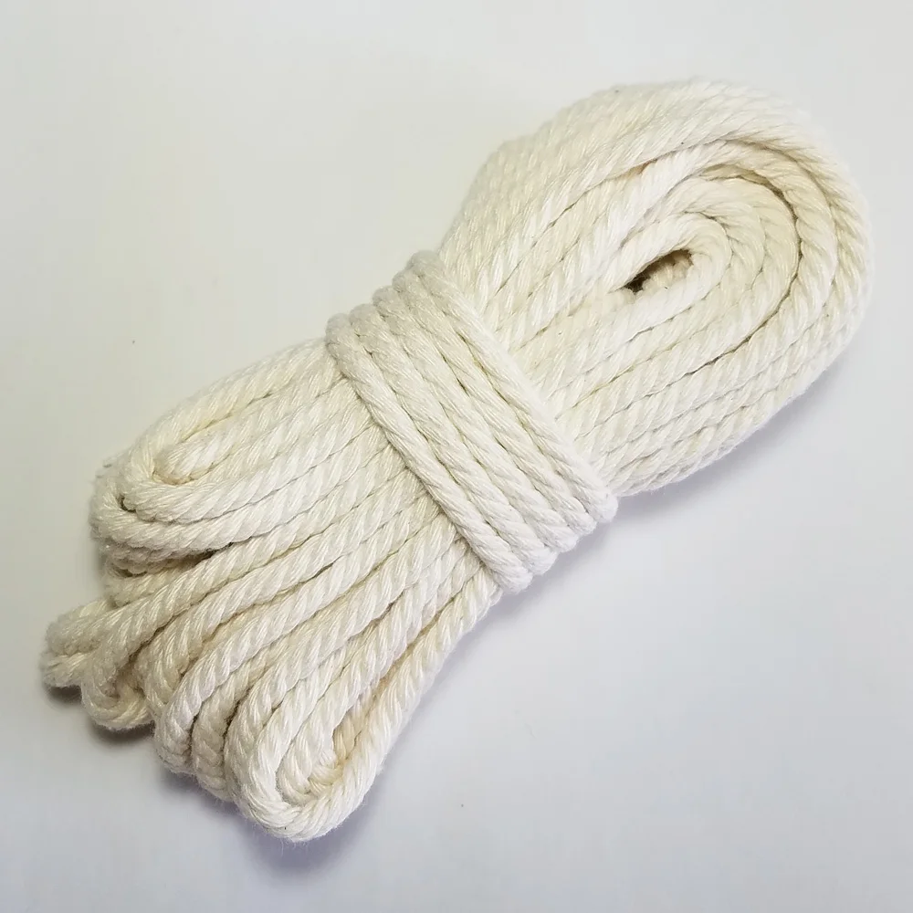 Thicker 100% Natural cotton rope 3mm-10mm twine macrame cords tag hang handmade accessory DIY