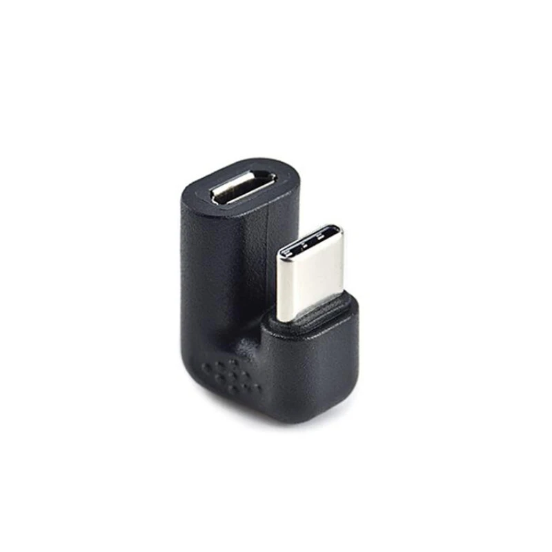 90 도 직각 USB 2.0 유형 C 남성 마이크로 USB 여성 변환기 USB-C 어댑터 스마트 폰 휴대용 연결