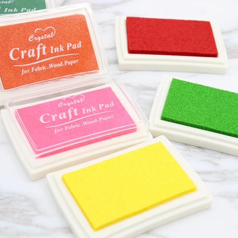 Cute Colored Inkpad DIY Carving Rubber Stamp For Fabric Wood Paper Artist Crystal Craft Ink Pad School Office Supply Stationery