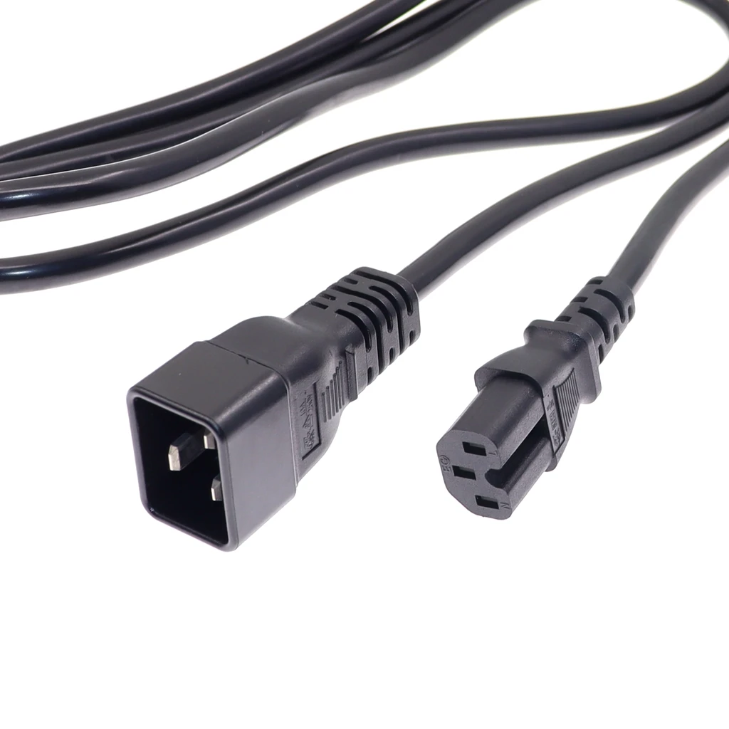 C15-C20 Power Cord 16A 250V High Quality C20 Male Plug To C15 Female Socket PDU UPS Server Power Extension Cable 1.8m 6FT