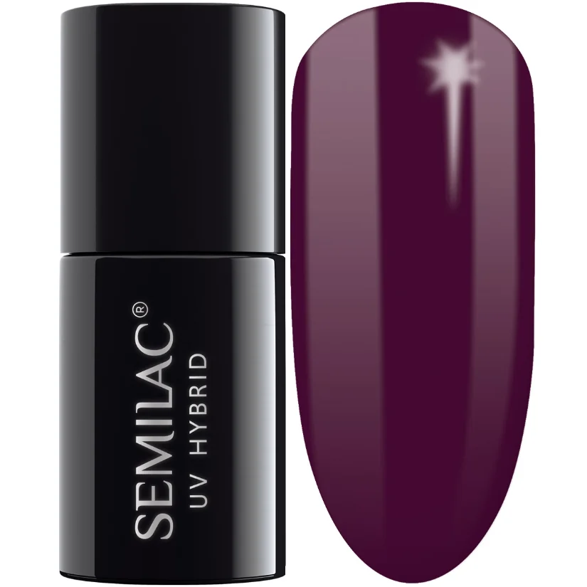 Semilac Burgundy Wine 083 semi-permanent coverage, UV hybrid nail polish texture Gel