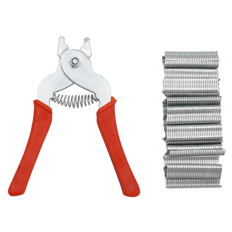 Farm animal klatka zaciski pierścień mocujący szczypce + pierścień mocujący s M Nails drób klatka narzędzia instalacyjne ogrodzenia siatki tagi pułapki klatka