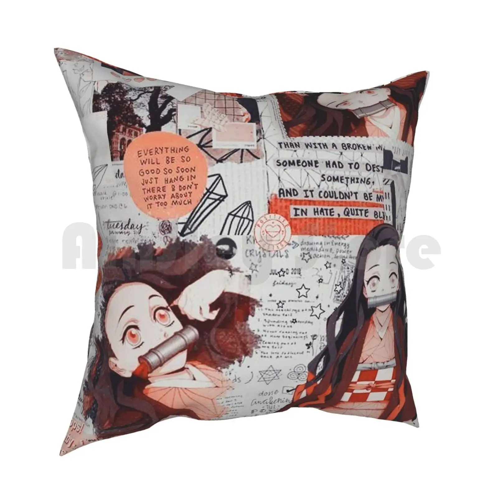 Kamado Nezuko Pillow Case Printed Home Soft DIY Pillow cover Demon Kimetsu No Yaiba Kamado Kamado Nezuko Nezuko Tanjiro