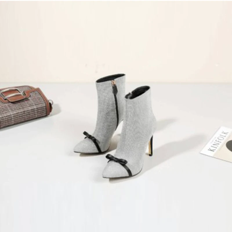 

Fashion Bling Bling Ankle Booties 2020 Crystal Handmade Spring Shoes Party Dress Pointed Toe Runway Woman Ankle Boots