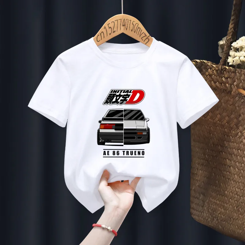 Initial D Grappige Jongen Meisje T-shirts Kid Kinderen Anime Gift Present Kleine Baby Harajuku Kleding, Drop Schip