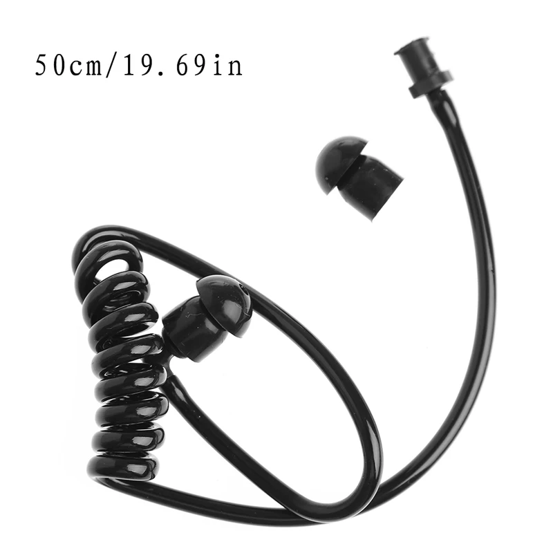

5pcs Black Replacement Coil Acoustic Air Tube Earplug For Radio Earpiece Headset