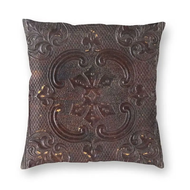 Nordic Ancient Leather Book Cushion Cover Sofa Living Room Vintage Medieval Style Throw Pillow Case 40x40 Decorative Cushion