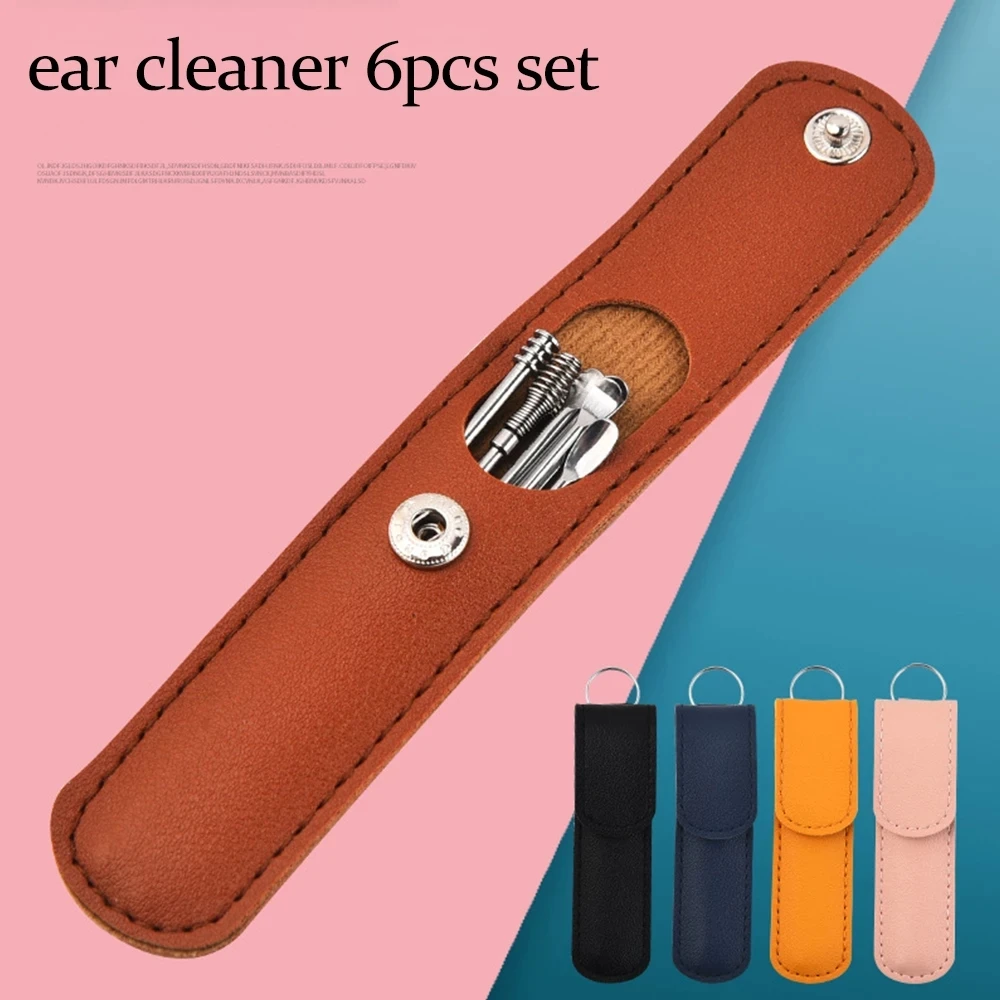 6PCS Ear Cleaner Wax Removal Tool Earpick Sticks Earwax Remover Curette Ear Pick Cleaning Ear Cleanser Spoon Health Care Earpick