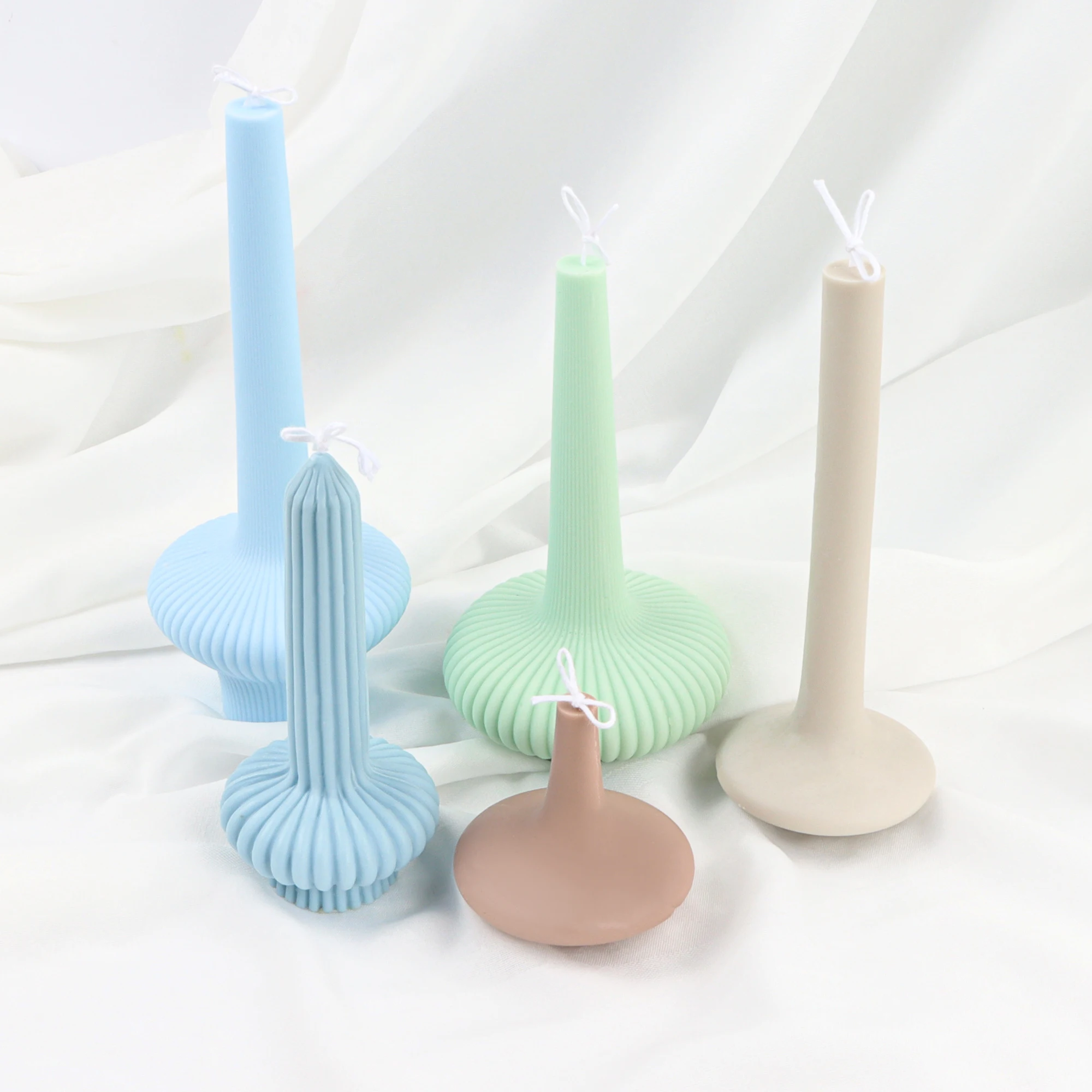 Round Bottom Strip Column Silicone Soap Mould Handicrafts Ornaments Making Tool Pointed Beaked Vase Post Candle Mold Table Decor