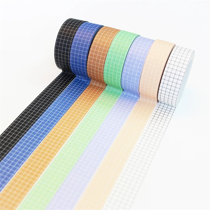 Grid Washi Tape 10m Scrapbooking Supplies Stickers Masking Tape Stationery Adhesiva Decorative Supplies Washi Tapes Papeleria