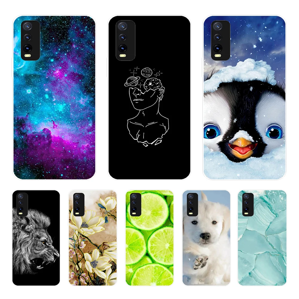 for Vivo Y20 V2029 Case Cartoon Silicone Soft TPU Bumper Cover for Vivo Y20i V2027 Phone Back Cover Protective Phone Case Capa