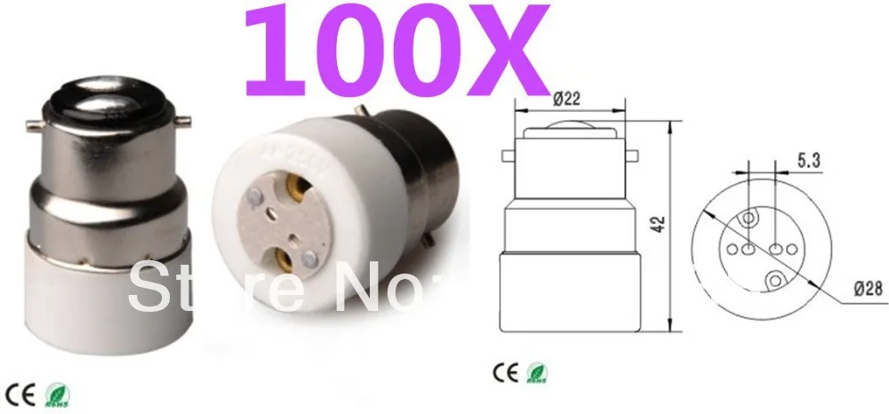 100pcs B22 to MR16 LED socket adapter Lamp Holder Converter Free Shipping With Tracking No.