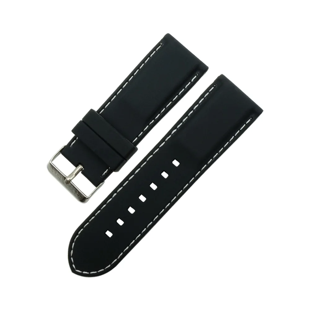 20mm 22mm 24mm 26mm 28 mm Black Silicone Rubber Watch Band Strap Waterproof Watchband For Diesel Diy Replace