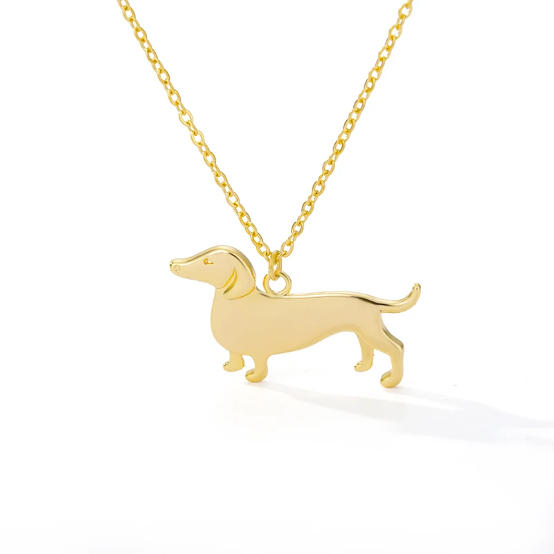 Dachshund Dog Necklaces For Women Stainless Steel Sausage Dog Animal Puppy Dog Necklace Jewelry collares para mujer