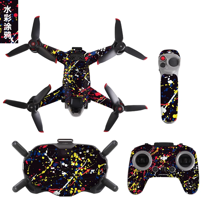 DJI FPV  Drone Casing Protective Luxury Fluorescent Sticker Skin Cover Waterproof Sticker （Full set） Spare For DJI FPV