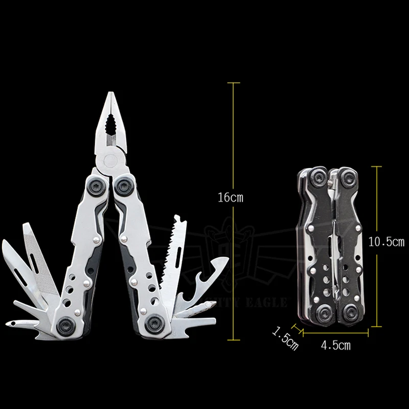 Imagem -03 - Multi Ferramenta de Dobramento Alicate Edc Ferramenta Mão Stripper Fio com Faca Chave Fenda Mini Ferramentas Equipamentos Acampamento Sobrevivência ao ar Livre