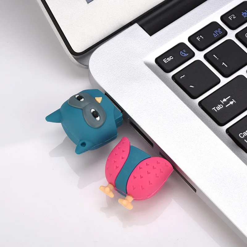 USB Flash Drive 32G Funny 64GB USB Flash Drive 4gb 8gb 16gb Memory Stick Cards Mini Pen Drive 128gb bee fox owl