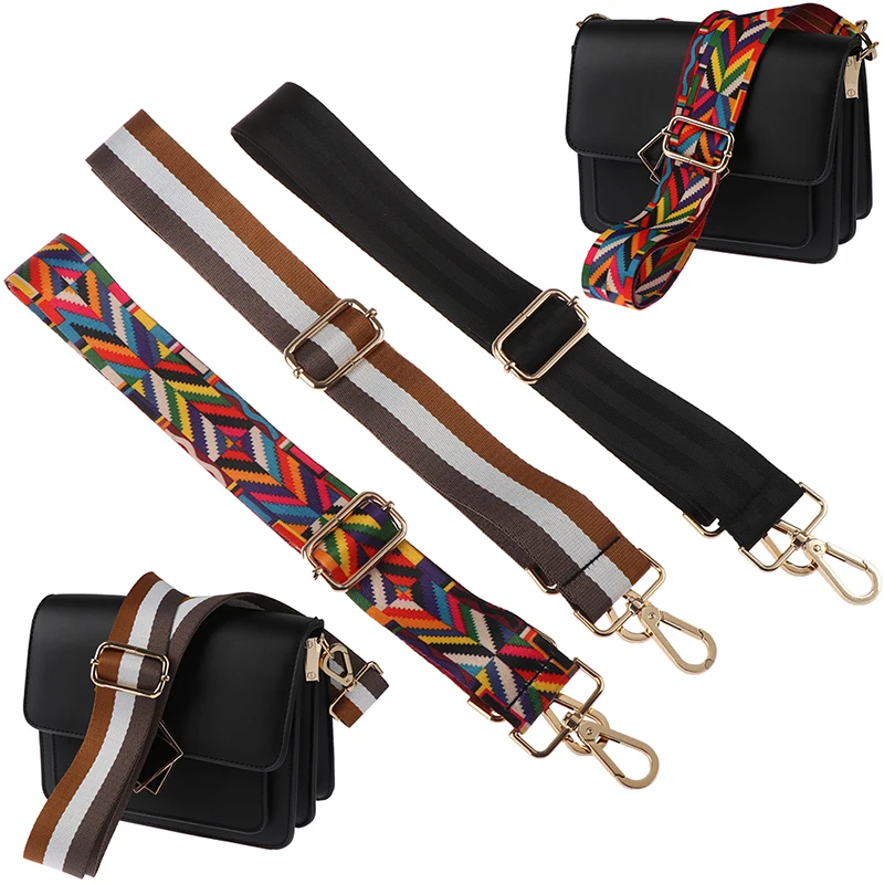 Women Wide Straps For Bags Striped Handles New Belt Shoulder Bag Strap For Crossbody Adjustable Strap Bag Accessories