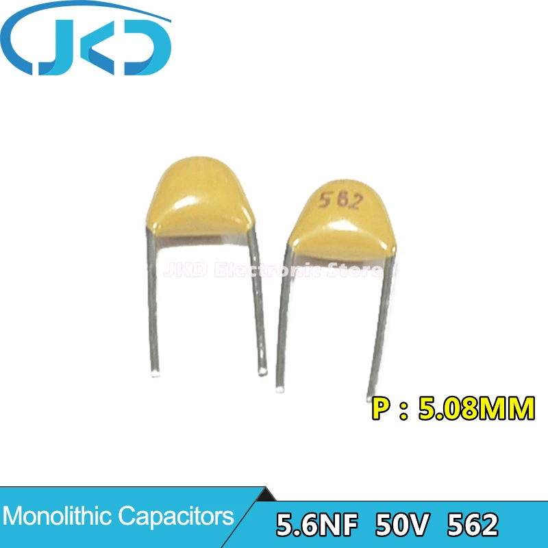 100Pcs 50V 5.6NF 562 Monolithic Ceramic Capacitor